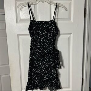 Polly Black and White Ruffled Tiered Mini Sundress